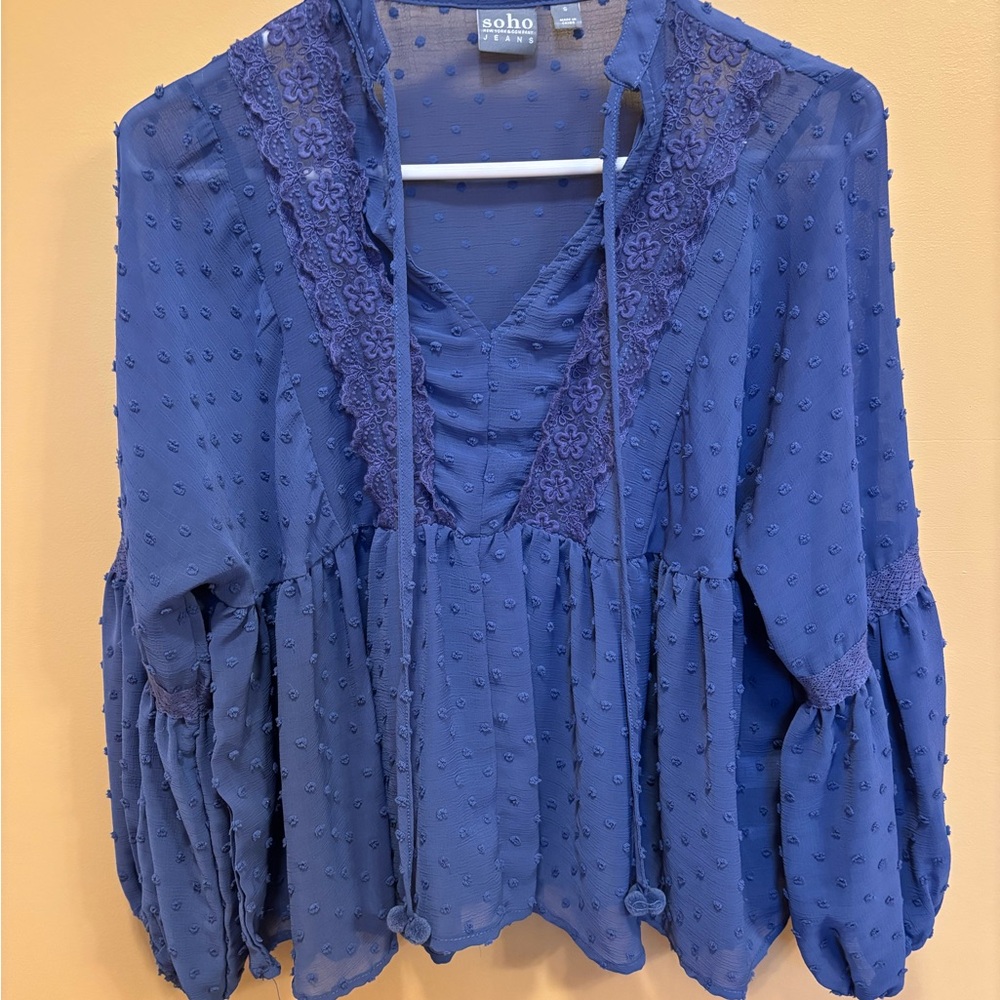 Blue lacy blouse